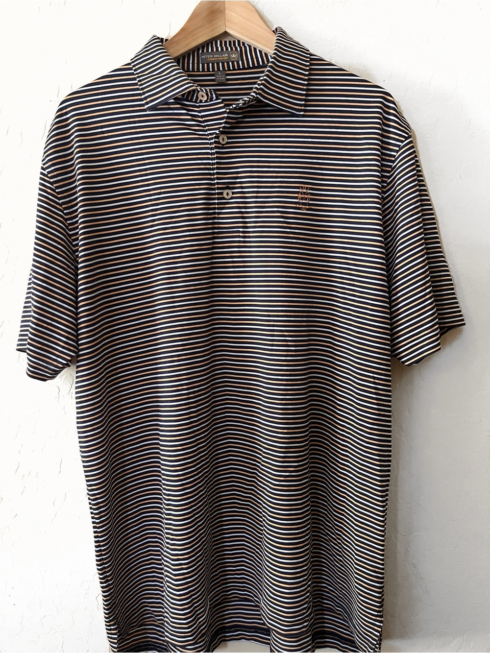 Peter Millar Summer Comfort Striped Polo Shirt Size L